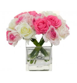 Trandafiri albi si ciclam pentru evenimente corporate