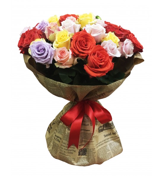 Buchet multicolor cu trandafiri Colorata maine-i gata