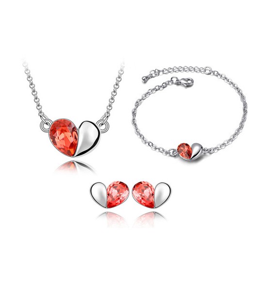 Set bijuterii cu cristale Swarovski True Heart