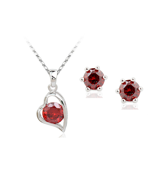 Set bijuterii Another Red Rubin Heart