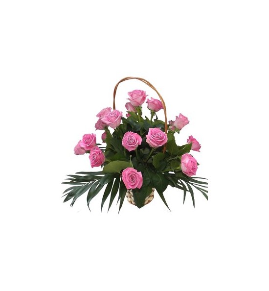 Cos cu trandafiri roz